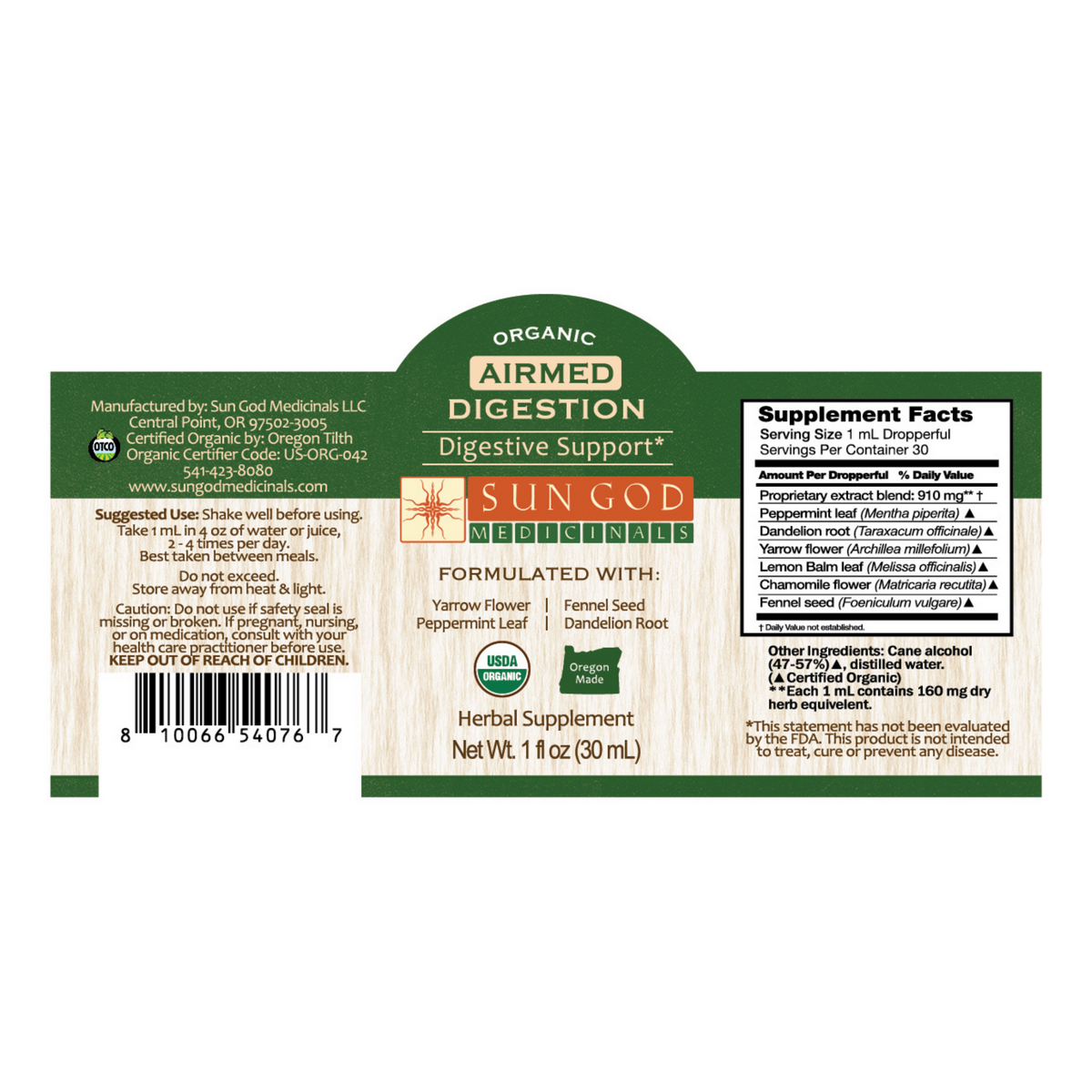 Airmed Digestion Herbal Tincture