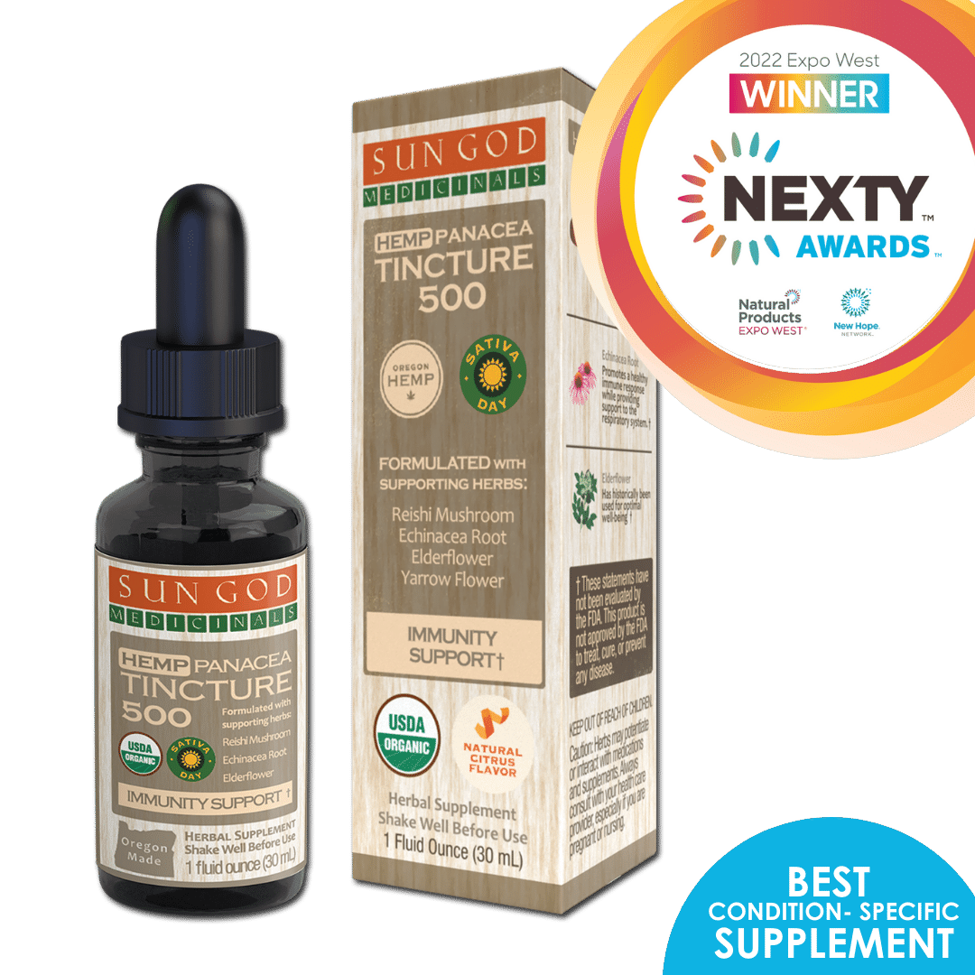 Organic Panacea Immune Support Hemp Tincture 500