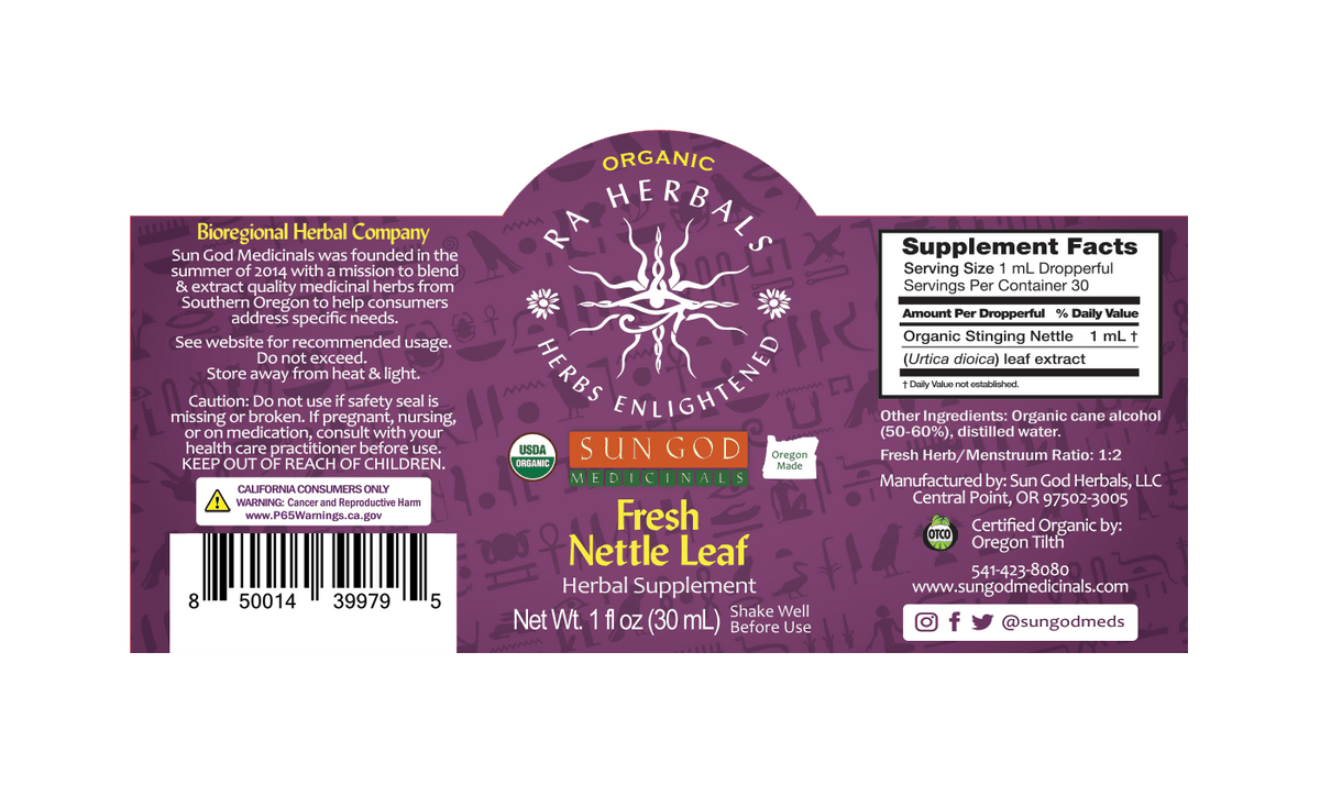 Ra Herbals Certified Organic Fresh Nettle Leaf Tincture