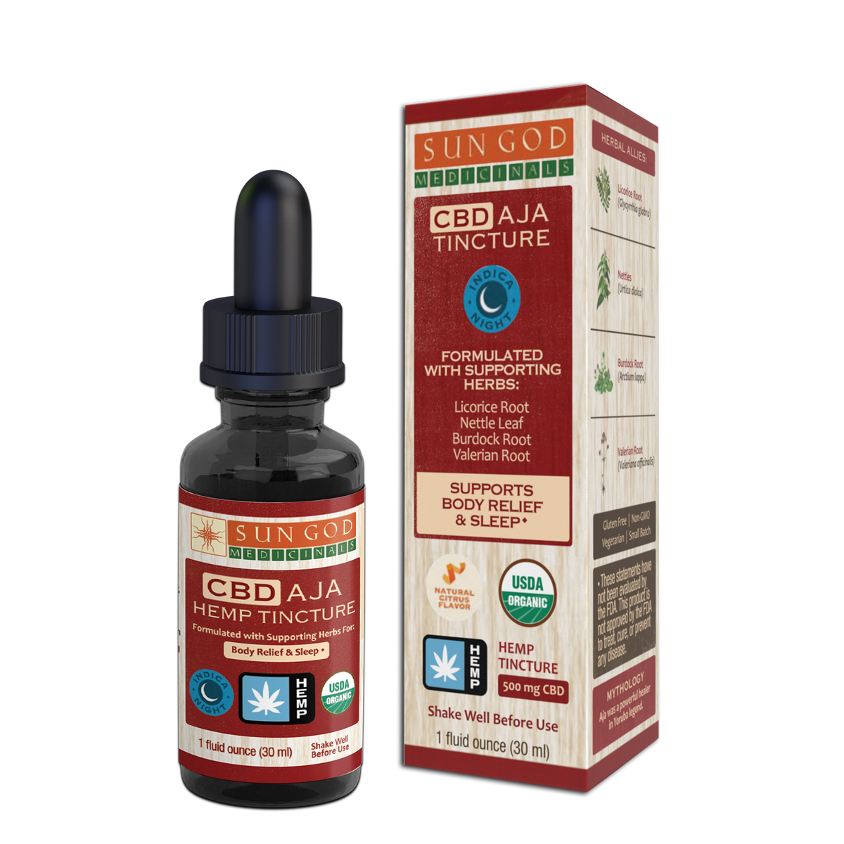 Organic Aja Body Relief & Sleep Hemp Tincture 500