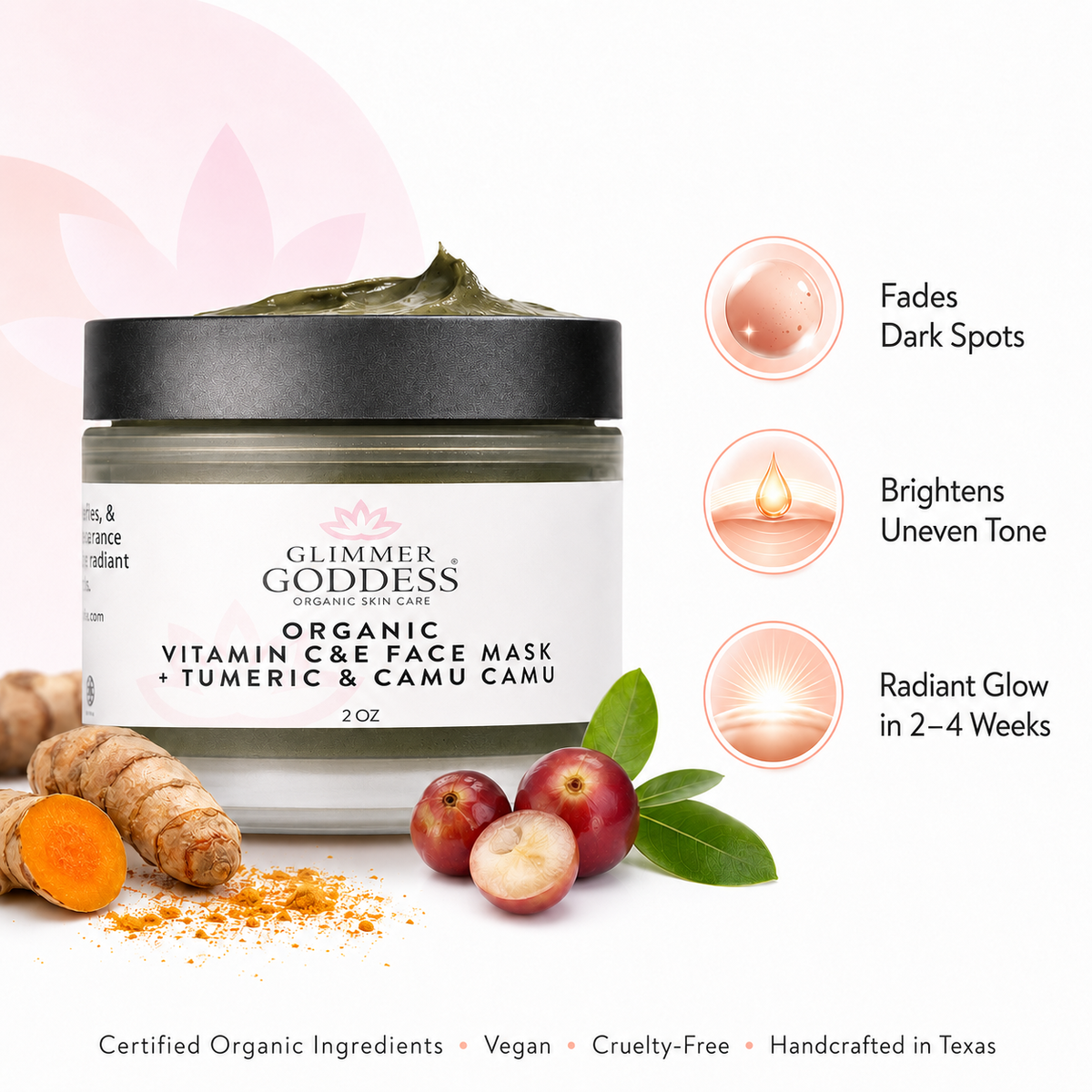 Organic Vitamin C & E Brightening & Tightening Face Mask - 2 oz.