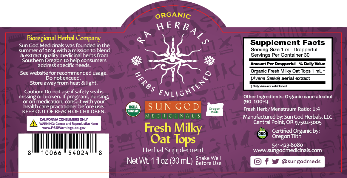 Ra Herbals Certified Organic Fresh Milky Oat Tops Tincture