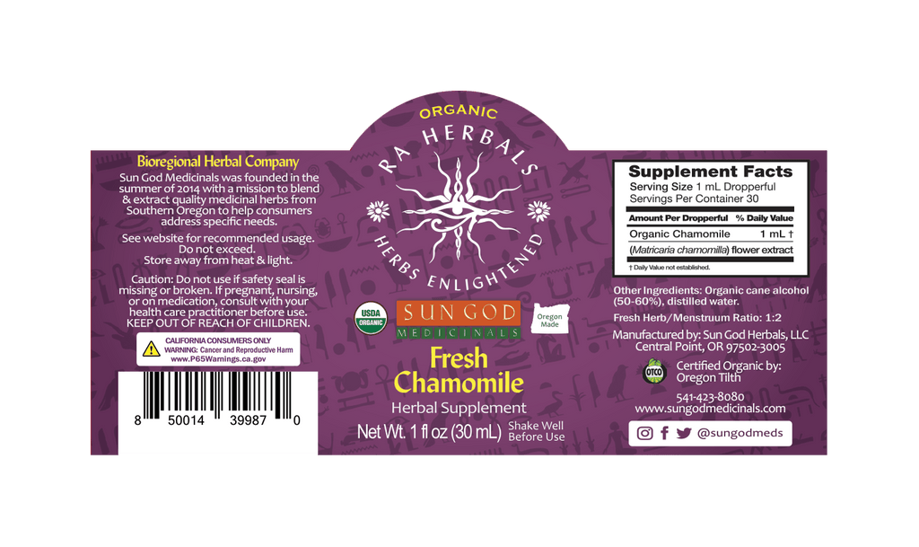 Ra Herbals Certified Organic Fresh Chamomile Tincture