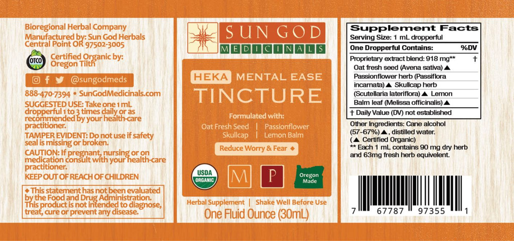 Heka Mental Ease Herbal Tincture