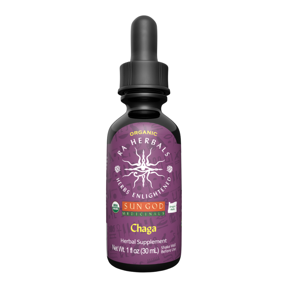 Ra Herbals Certified Organic Chaga Mushroom Tincture | Immune Support Extract